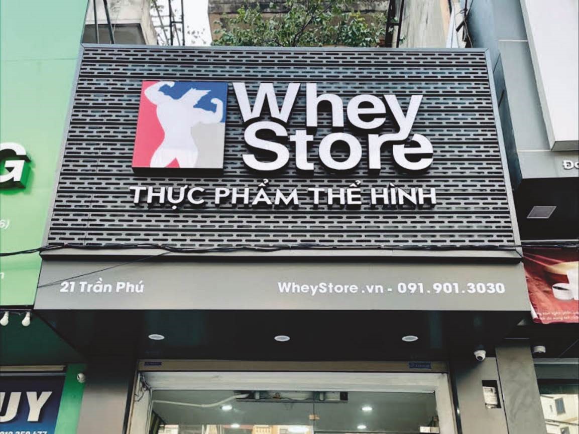 Biển cửa hàng Whey Store