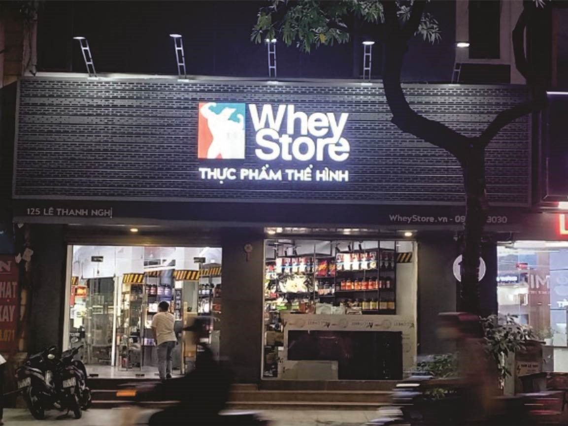 Biển cửa hàng Whey Store 2 Whey Store le thanh nghi