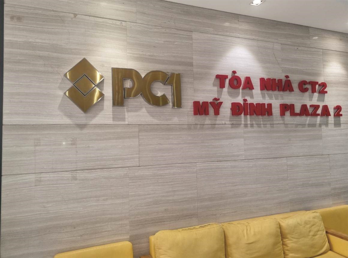 Sản xuất thi công Bộ chữ nóc tòa nhà PC1 Thanh Xuân và PC1 Mỹ Đình Plaza do Công ty CP Tập đoàn PC1 làm CĐT